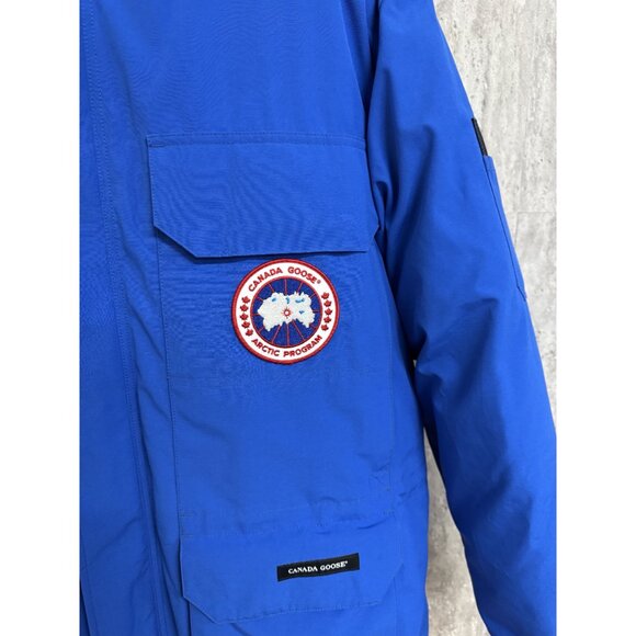 Canada Goose Expedition Parka M/M Blue W/ Fur Trim Hood Arctic Program Patch War - Picture 13 of 16
